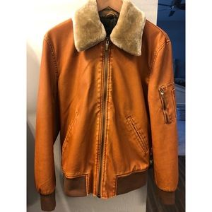 Zara Bomber Leather Jacket